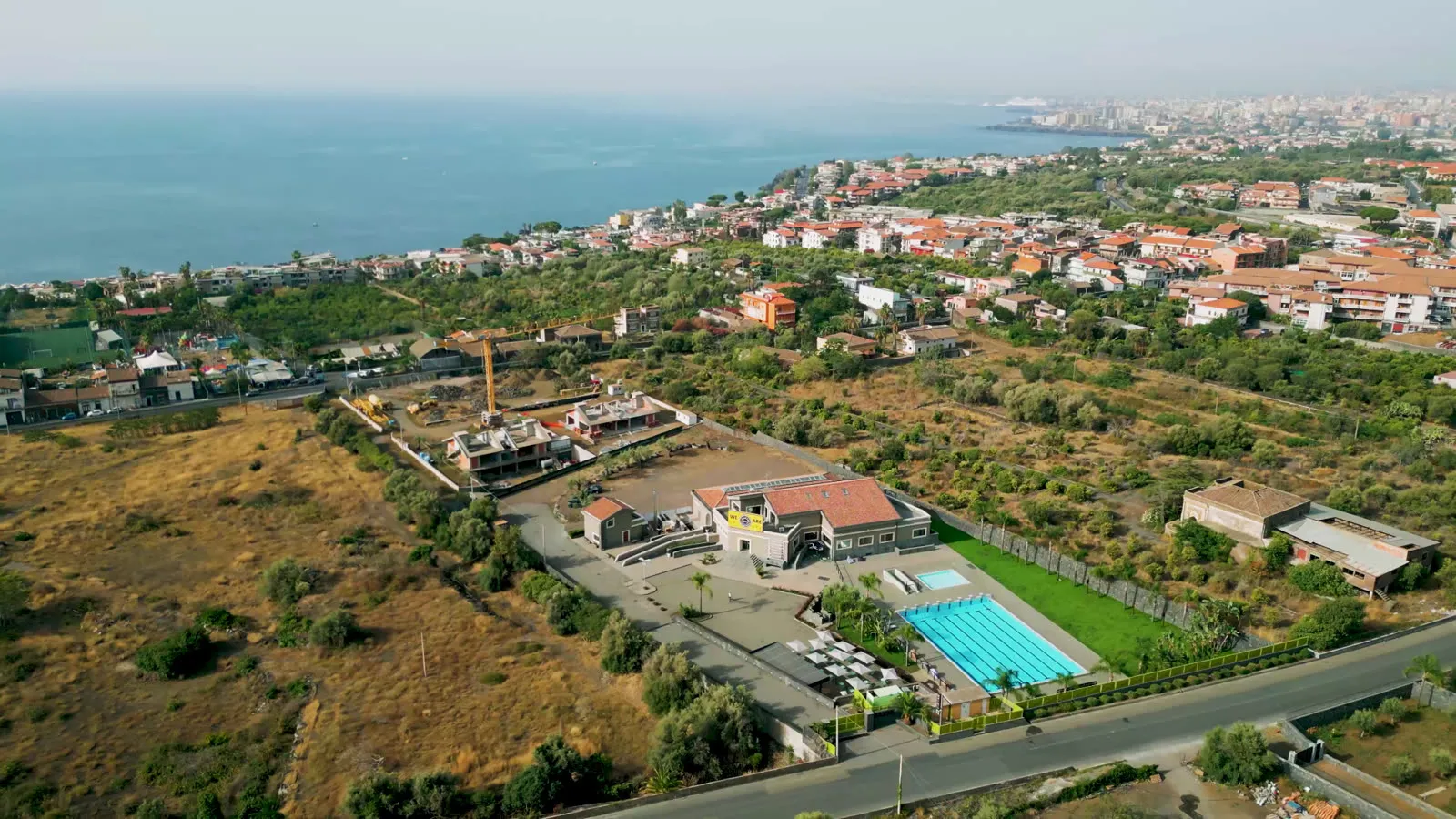 Aerial view of the Aci Castello property