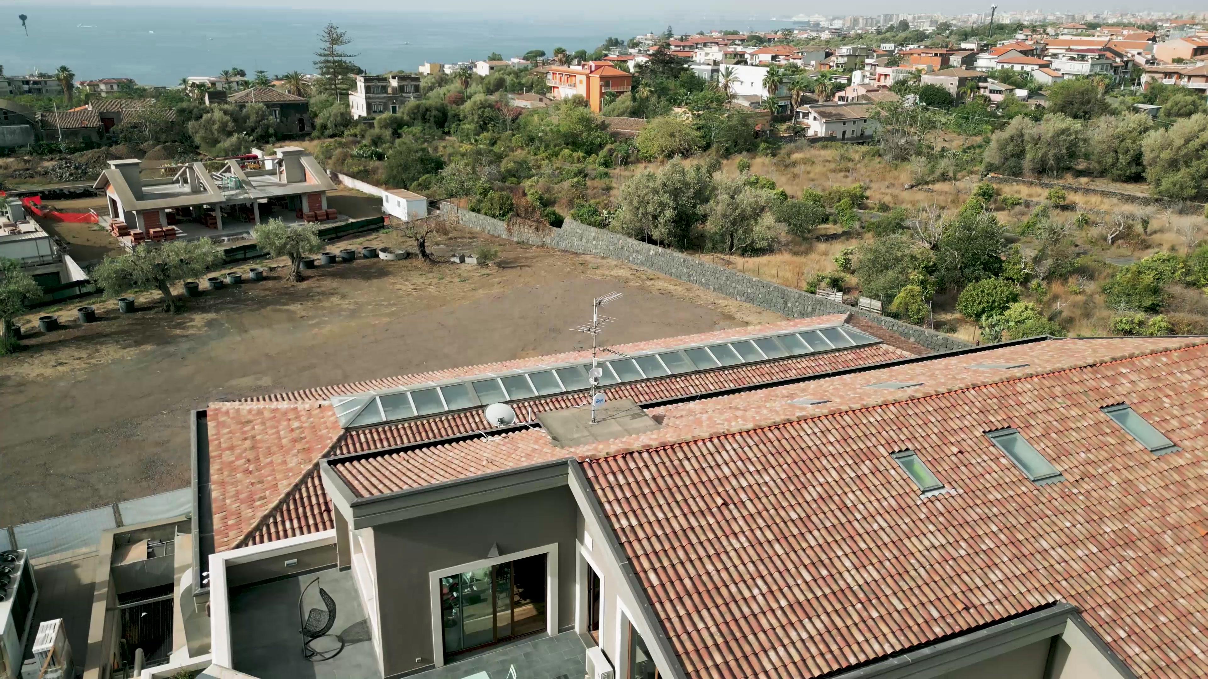 Roof and upper floor of the property