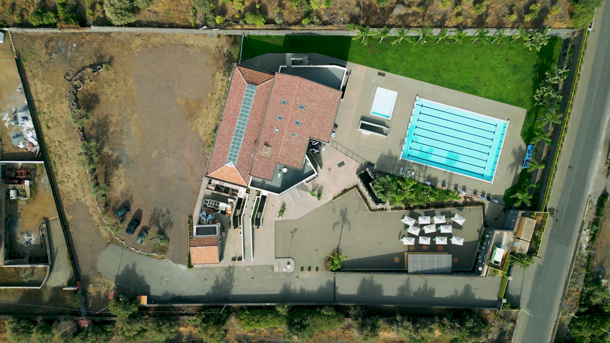 Aerial view of the property and outdoor areas